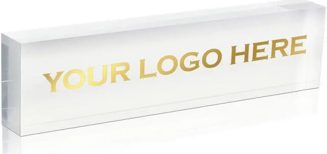Main image of OnDisplay Custom Ultra Acrylic Desk Block - Decorative Desktop Name Sign