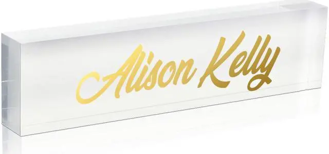 Alt view image 2 of 7 - OnDisplay Custom Ultra Acrylic Desk Block - Decorative Desktop Name Sign