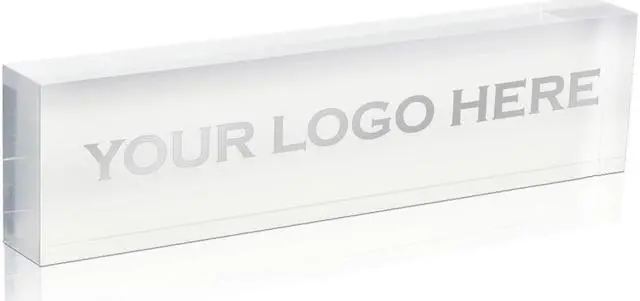 Alt view image 4 of 7 - OnDisplay Custom Ultra Acrylic Desk Block - Decorative Desktop Name Sign