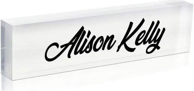 Alt view image 6 of 7 - OnDisplay Custom Ultra Acrylic Desk Block - Decorative Desktop Name Sign