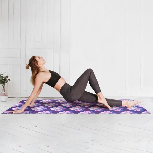 Alt view image 7 of 7 - AUM 4mm Soft Foam Tech Lilla Series Yoga Exercise Mat - 68" x 24" (Ohm Flower A2)