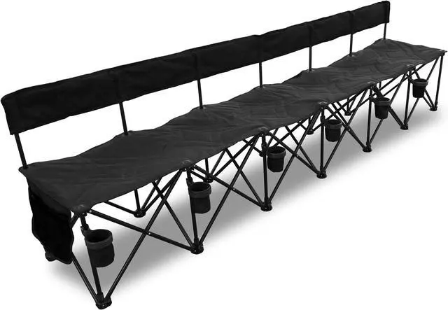 Main image of GoTEAM! Pro 6 Seat Portable Folding Team Bench - Black