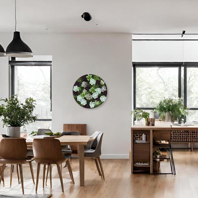 Alt view image 3 of 7 - Modern Home 20" Circle Vertical Hanging Artificial Succulent Wall Art - Wall Mount 3D Garden Greenery