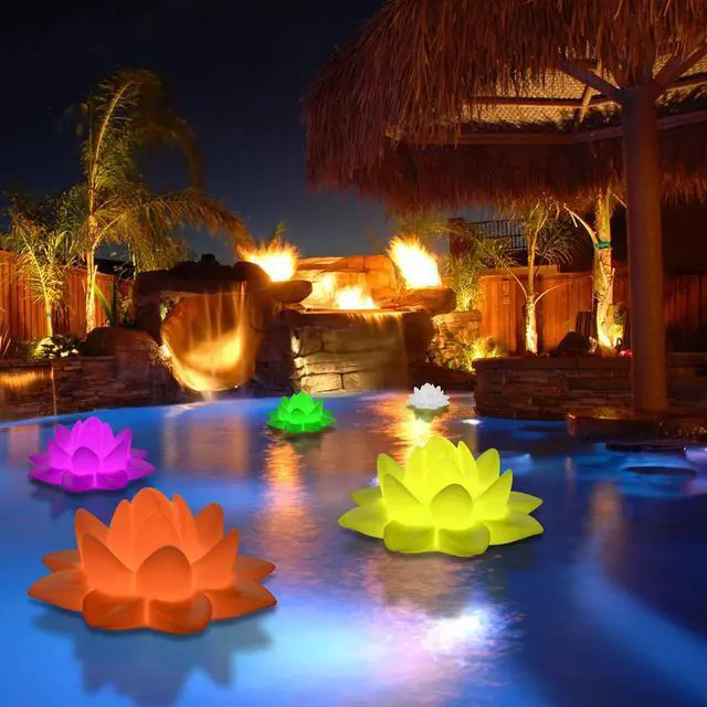 Main image of Modern Home Deluxe Floating LED Glowing Lotus Flower w/Infrared Remote Control