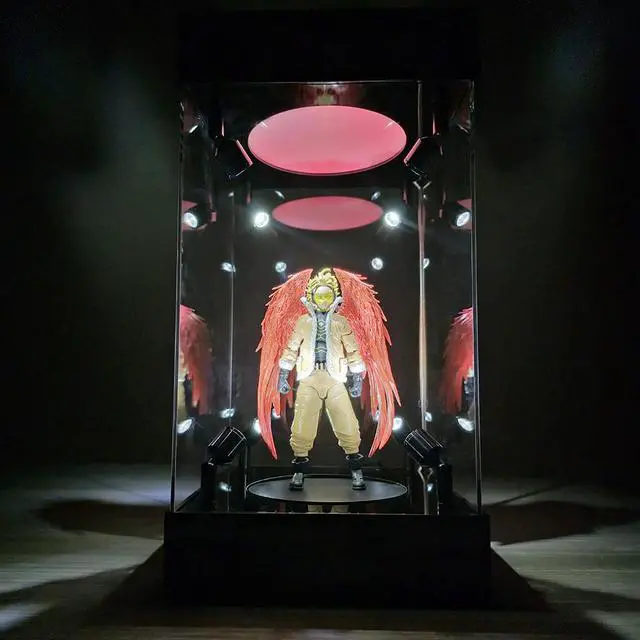 Alt view image 4 of 7 - OnDisplay Deluxe Acrylic Action Figure Rotating Stage Spotlight Display with Lights