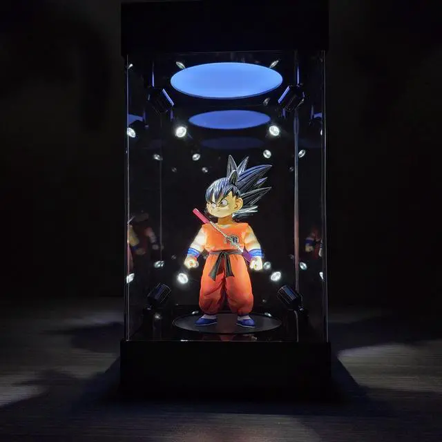 Alt view image 6 of 7 - OnDisplay Deluxe Acrylic Action Figure Rotating Stage Spotlight Display with Lights