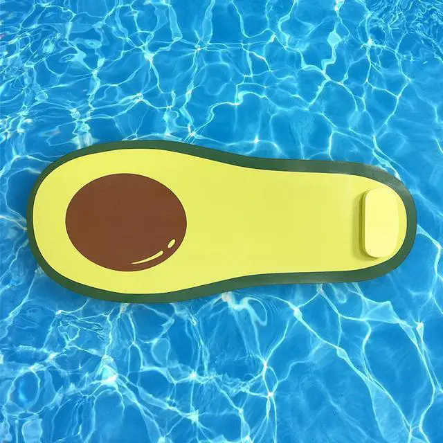 Alt view image 5 of 7 - California Sun Luxury Vinyl-Dipped Pool Float with Built-in Pillow  Soft Closed-Cell Foam Lounger for Adults, Unsinkable Water Mat (Avocado)