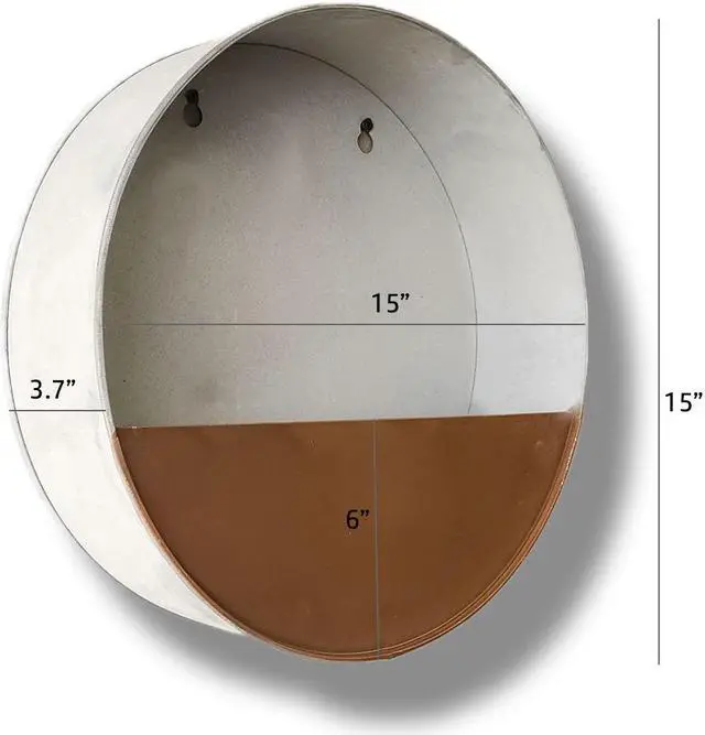 Alt view image 4 of 7 - Modern Home Round Living Wall Mounted Galvanized Steel/Zinc Succulent/Herb Planter (Rust Zinc, Large)