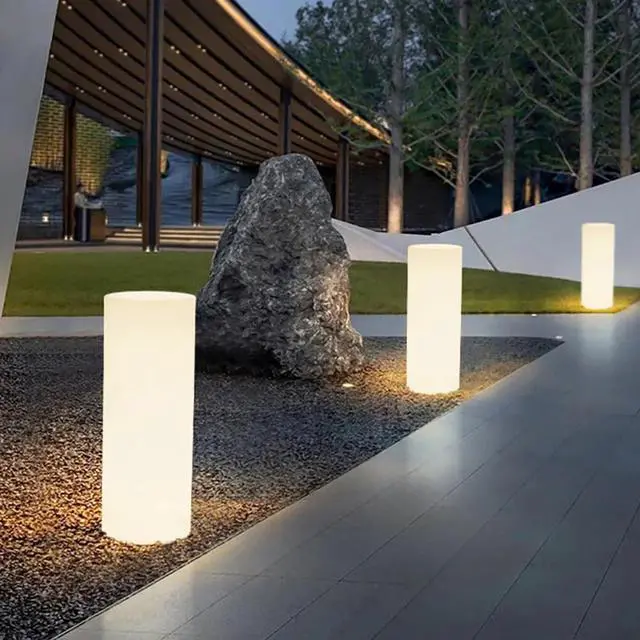 Alt view image 6 of 7 - Modern Home LED Glowing Cylinder Pillar w/Infrared Remote Control (28" x 9.5")