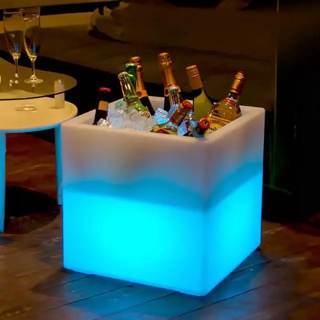 Alt view image 5 of 7 - Modern Home LED Light Color Changing Glow Nightstand/Bookcase/Shelf/Bar Display/Ice Bucket