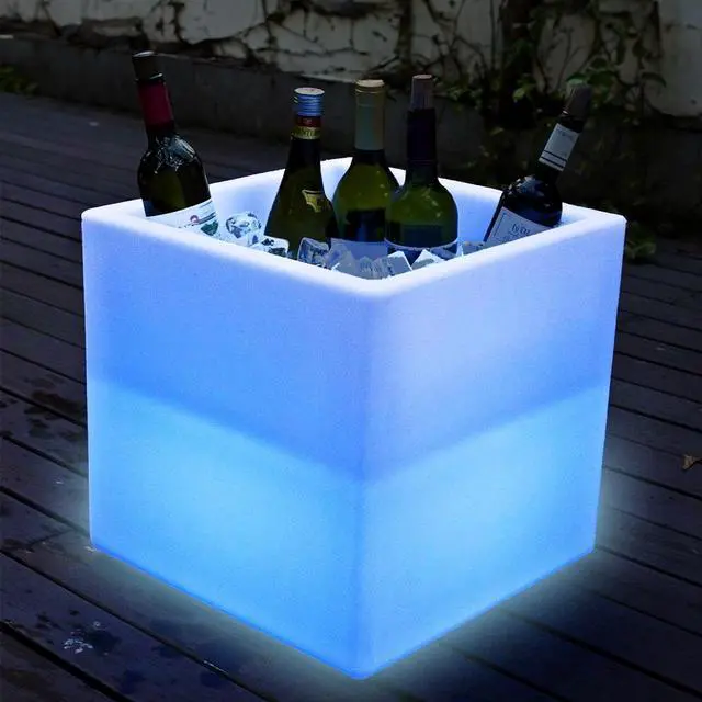 Alt view image 6 of 7 - Modern Home LED Light Color Changing Glow Nightstand/Bookcase/Shelf/Bar Display/Ice Bucket