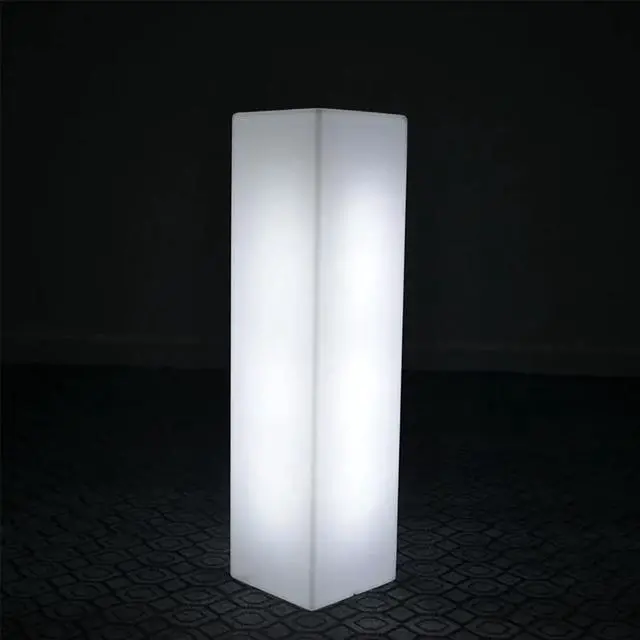 Alt view image 3 of 7 - Modern Home LED Glowing Square Pillar w/Infrared Remote Control (31.5")