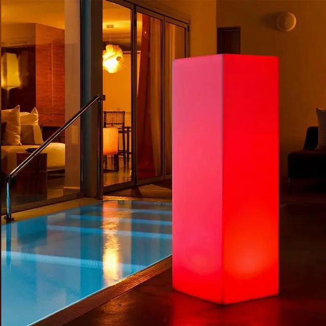 Alt view image 6 of 7 - Modern Home LED Glowing Square Pillar w/Infrared Remote Control (31.5")