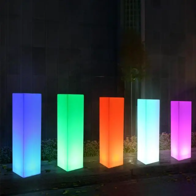 Alt view image 7 of 7 - Modern Home LED Glowing Square Pillar w/Infrared Remote Control (31.5")