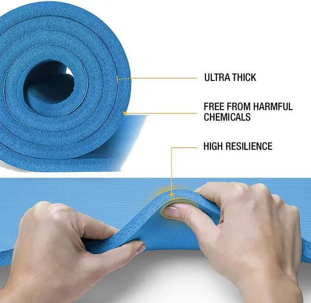 Alt view image 5 of 7 - AUM High Density HD Foam Tech Yoga Exercise Mat - 72" x 24" x 0.4"