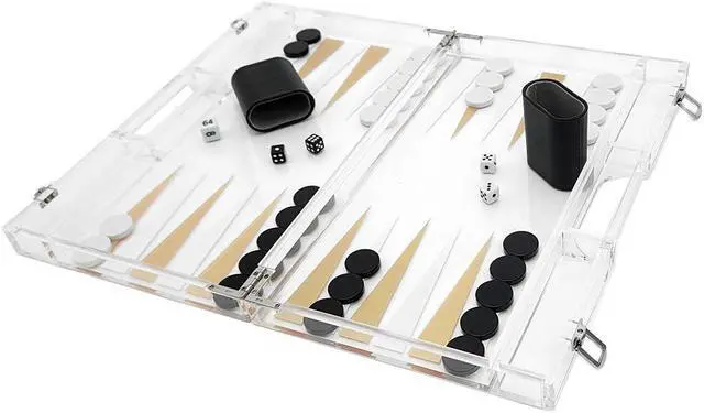 Main image of OnDisplay Luxe Acrylic Backgammon Set (Gold)
