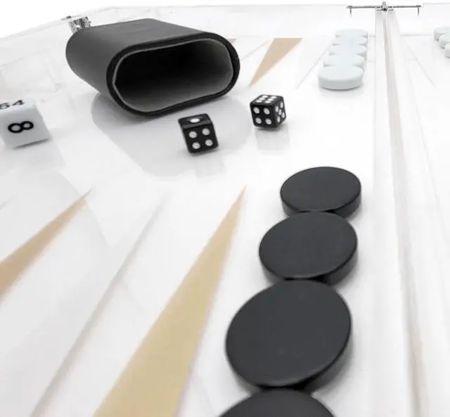 Alt view image 5 of 7 - OnDisplay Luxe Acrylic Backgammon Set (Gold)