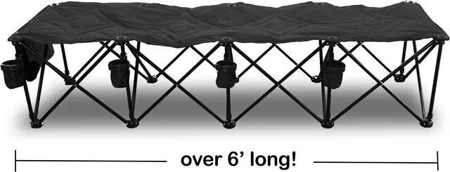 Alt view image 2 of 4 - GoTEAM! 4 Seat Portable Folding Team Bench - Black