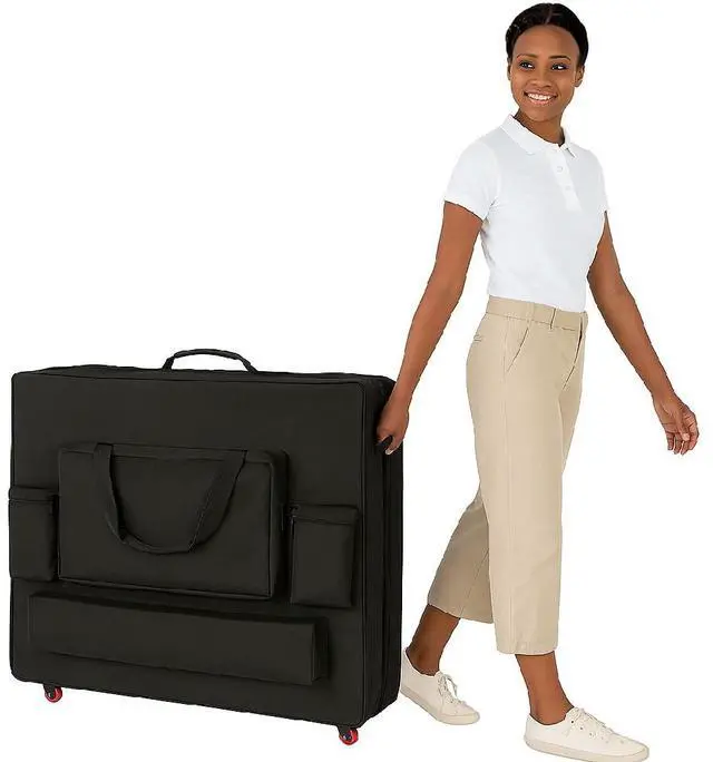 Alt view image 6 of 7 - Royal Massage 28" Width Deluxe Black Universal Massage Table Carry Case w/Wheels