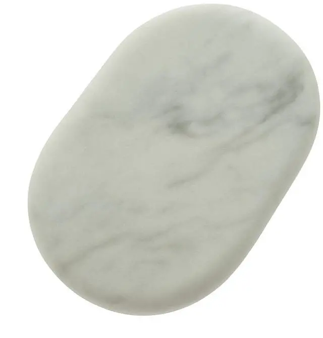 Alt view image 3 of 6 - Royal Massage Premium White Marble Cold Massage Stones  Set of 12 Oval-Shaped Basalt Therapy Stones