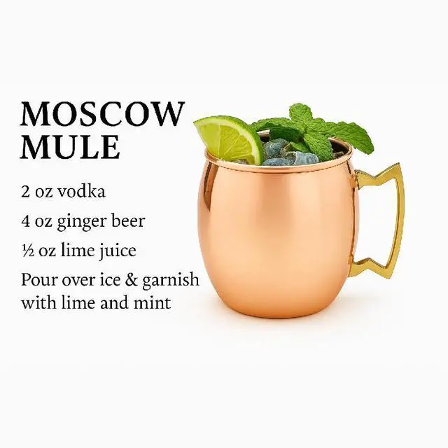 Alt view image 4 of 7 - Modern Home Handmade 16oz Solid Copper Mule Mug  Barrel Shaped Mug with Brass Handle & Smooth Texture (Single)