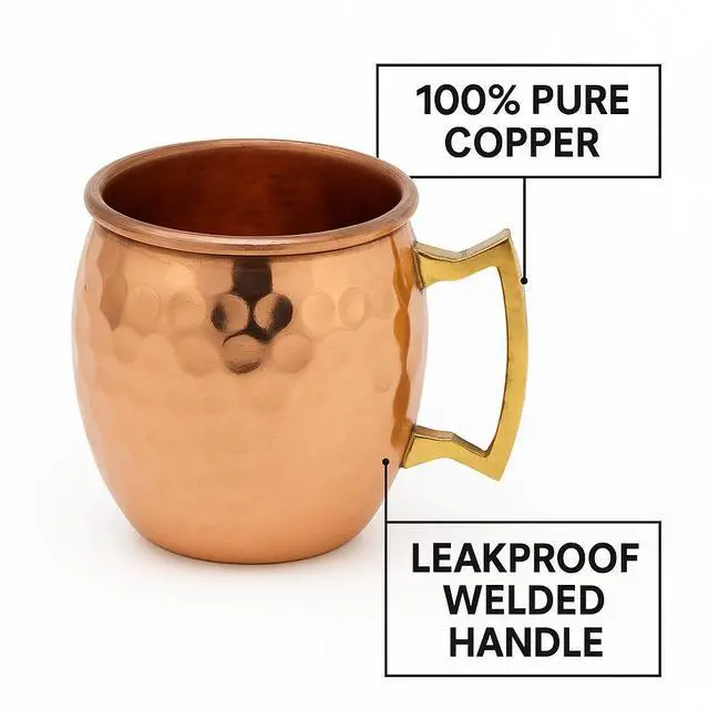 Alt view image 6 of 7 - Modern Home Set of 2 Handmade 100% Copper Moscow Mule Shot Glasses 2oz  Hammered Mini Mugs