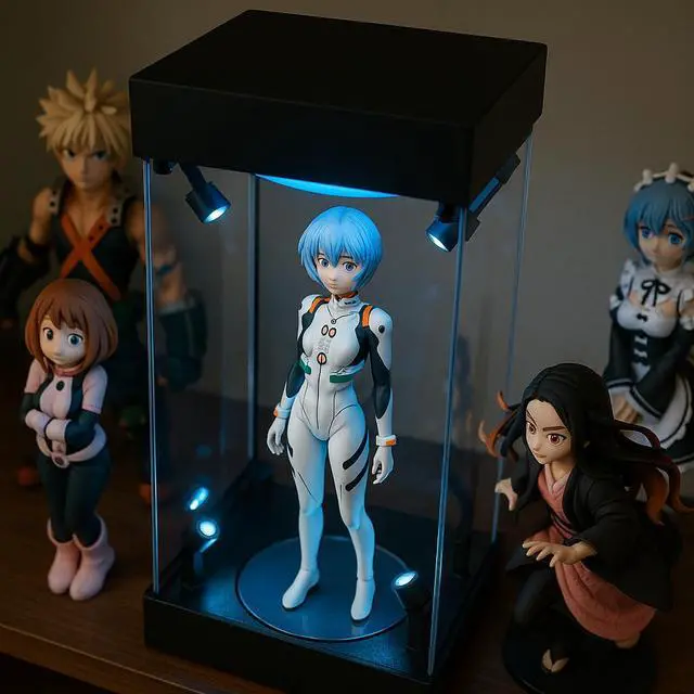 Alt view image 2 of 7 - OnDisplay Deluxe Acrylic Action Figure Rotating Stage Spotlight Display with Lights