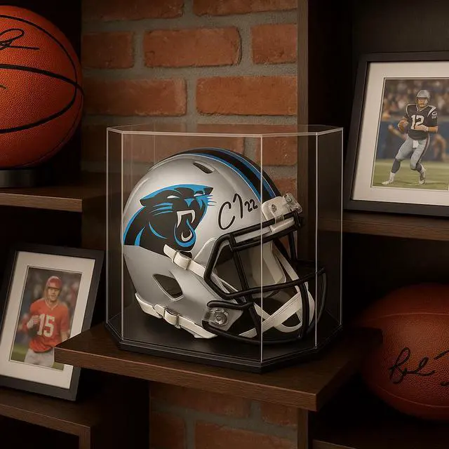 Alt view image 2 of 7 - OnDisplay Deluxe UV-Protected Standard Football/Baseball Helmet Display Case