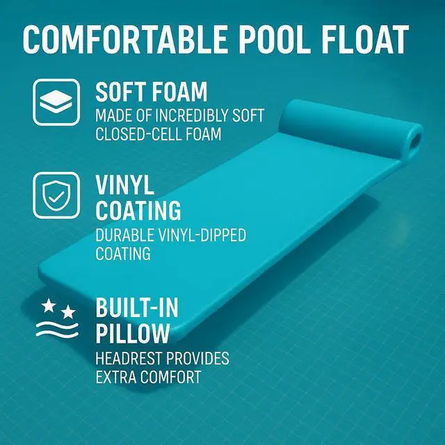 Alt view image 9 of 12 - Vandue Oversized Unsinkable Foam Cushion Pool Float (Aquamarine)