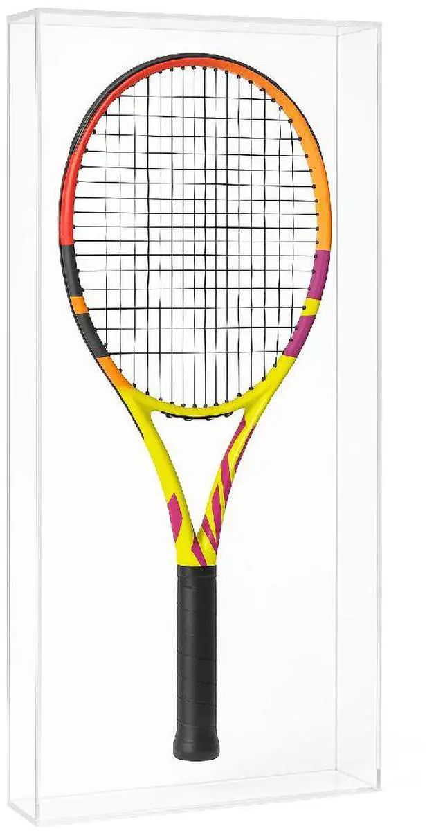 Main image of Deluxe Wall Mount 5mm Thick UV Protected Acrylic Tennis Racquet Display Case