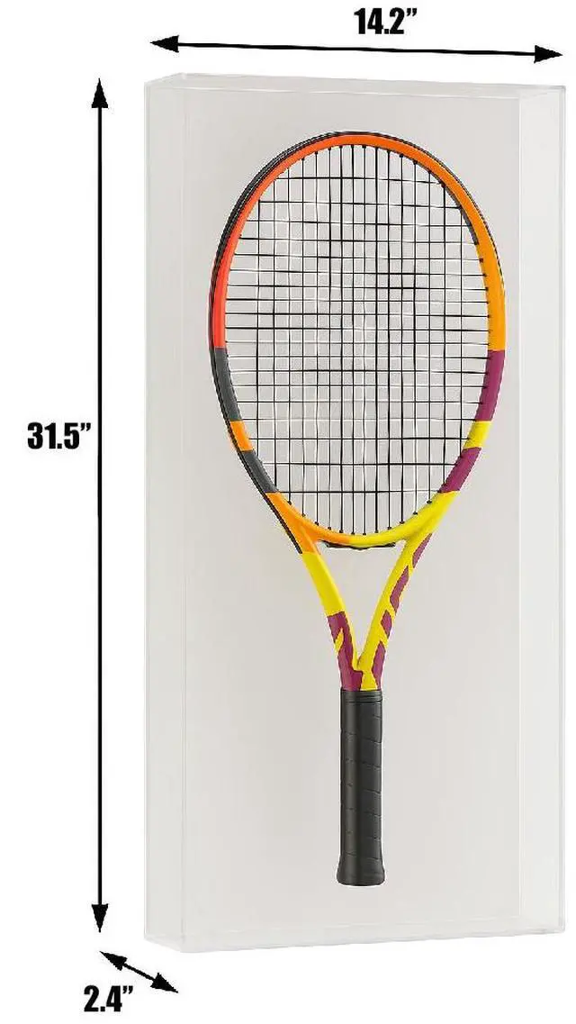 Alt view image 6 of 7 - Deluxe Wall Mount 5mm Thick UV Protected Acrylic Tennis Racquet Display Case