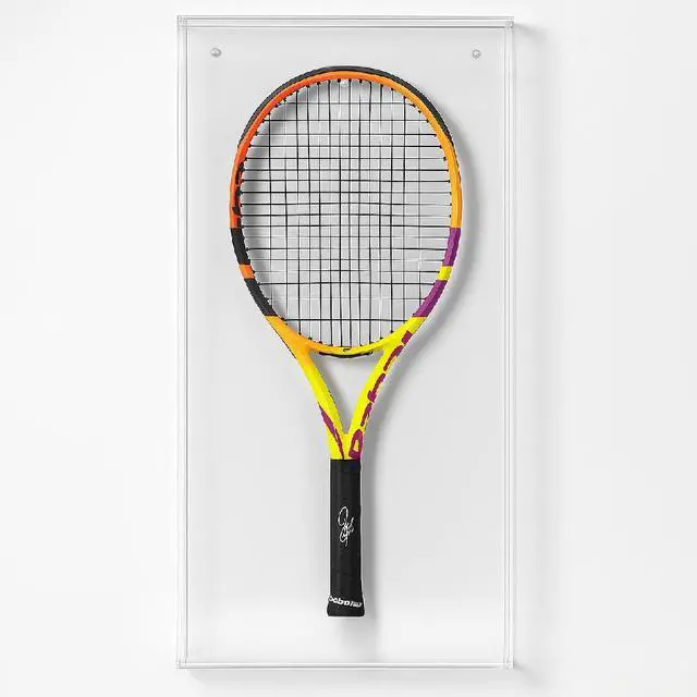 Alt view image 7 of 7 - Deluxe Wall Mount 5mm Thick UV Protected Acrylic Tennis Racquet Display Case