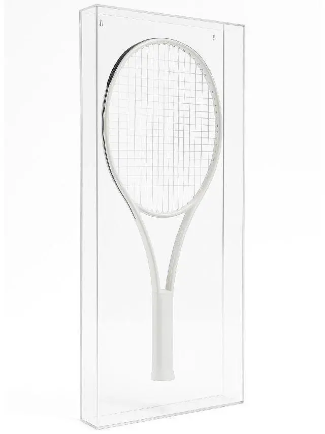 Alt view image 3 of 7 - Deluxe Wall Mount 5mm Thick UV Protected Acrylic Tennis Racquet Display Case