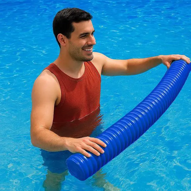 Alt view image 6 of 7 - California Sun Deluxe Unsinkable Ultra Soft Foam Cushion Pool Noodle - Ocean Blue
