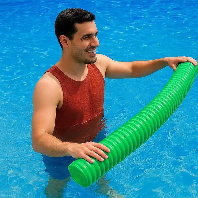 Alt view image 6 of 7 - California Sun Deluxe Unsinkable Ultra Soft Foam Cushion Pool Noodle - Key Lime