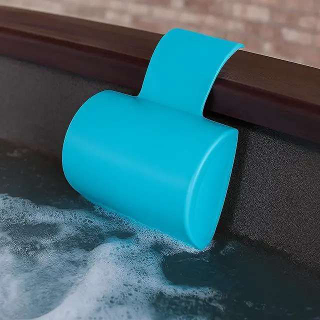 Alt view image 5 of 7 - California Sun Deluxe Spa Hot Tub Headrest Pillow  Weighted Vinyl Waterproof Cushion for Jacuzzi (Aquamarine)