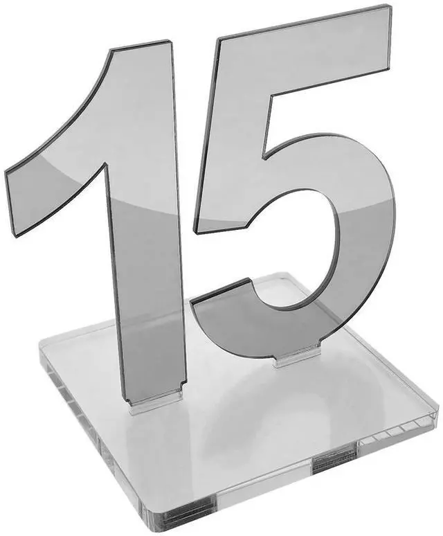 Main image of OnDisplay Luxe Laser Cut Mirrored Acrylic Wedding/Party/Event Table Numbers (Silver, 16-20)