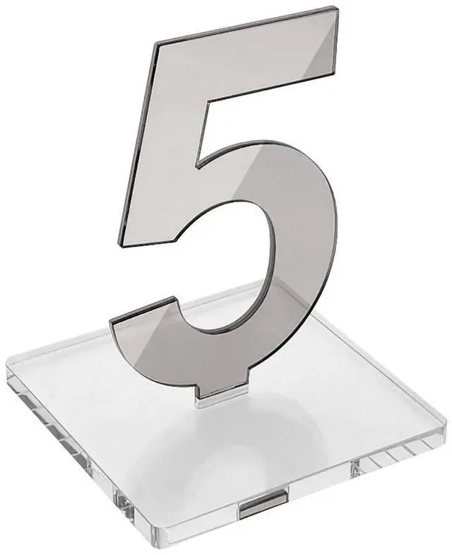 Alt view image 5 of 5 - OnDisplay Luxe Laser Cut Mirrored Acrylic Wedding/Party/Event Table Numbers (Silver, 16-20)