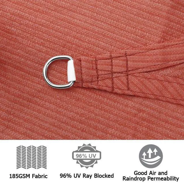 Alt view image 4 of 4 - Modern Home Sail Shade Square  - 16.5' x 16.5' UV Sun Blocking Canopy (Terra)