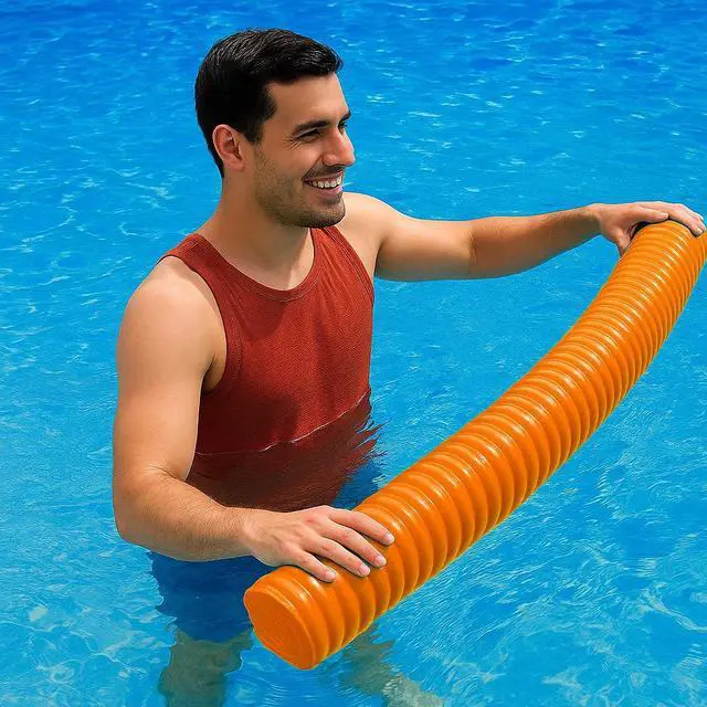 Alt view image 6 of 7 - California Sun Deluxe Unsinkable Ultra Soft Foam Cushion Pool Noodle - Orange