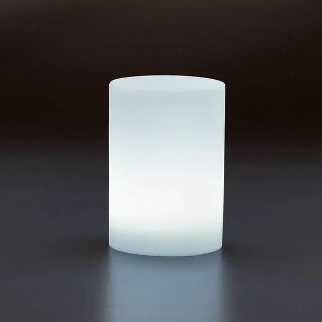 Alt view image 2 of 7 - Modern Home LED Glowing Cylinder Pillar w/Infrared Remote Control (6" x 3.9")
