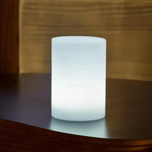 Alt view image 3 of 7 - Modern Home LED Glowing Cylinder Pillar w/Infrared Remote Control (6" x 3.9")