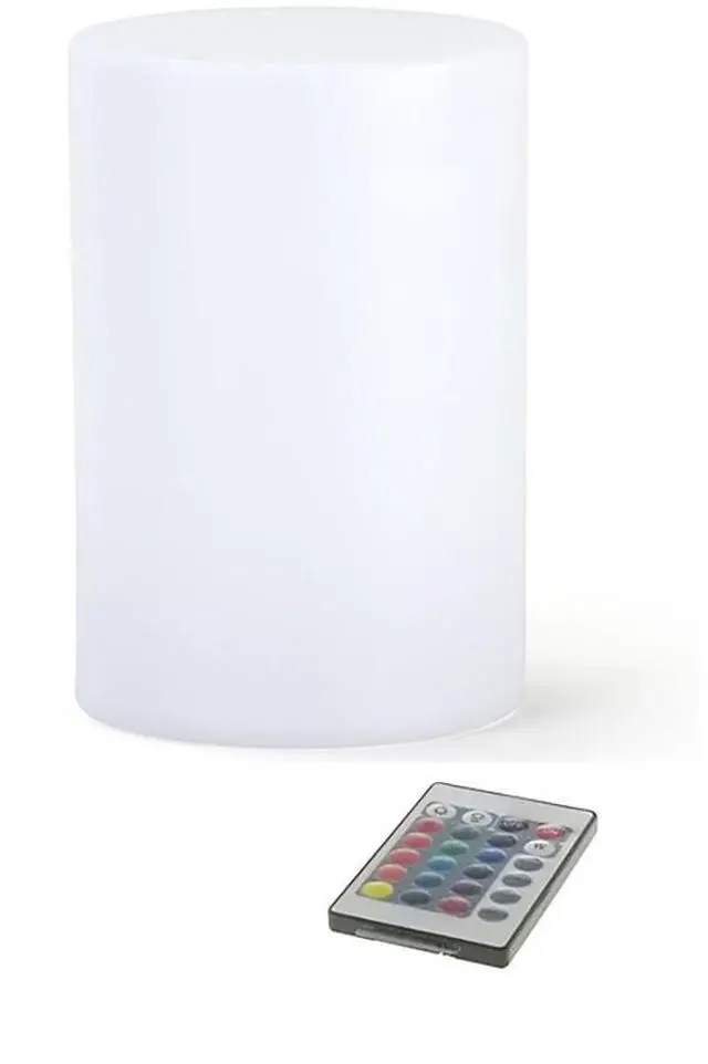 Alt view image 5 of 7 - Modern Home LED Glowing Cylinder Pillar w/Infrared Remote Control (6" x 3.9")