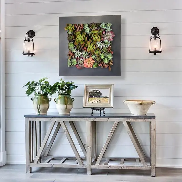 Alt view image 4 of 6 - Modern Home Living Wall Galvanized Steel/Zinc Succulent Planter (Black Zinc, 16 Pocket)