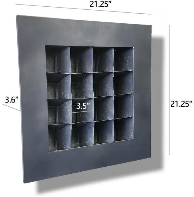 Alt view image 5 of 6 - Modern Home Living Wall Galvanized Steel/Zinc Succulent Planter (Black Zinc, 16 Pocket)