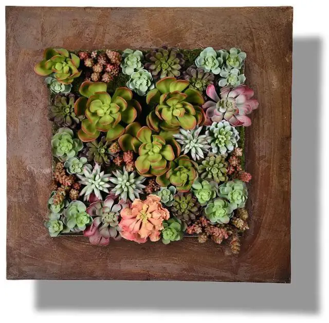 Main image of Modern Home Living Wall Galvanized Steel/Zinc Succulent Planter (Rust Zinc, 16 Pocket)