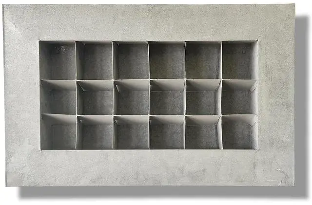 Alt view image 2 of 7 - Modern Home Living Wall Galvanized Steel/Zinc Succulent Planter (Aged Zinc, Horizontal 18 Pocket)