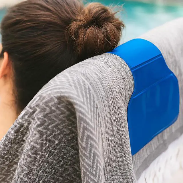 Alt view image 4 of 7 - California Sun Deluxe Spa Hot Tub Headrest Pillow  Weighted Vinyl Waterproof Cushion for Jacuzzi (Pacific Blue)