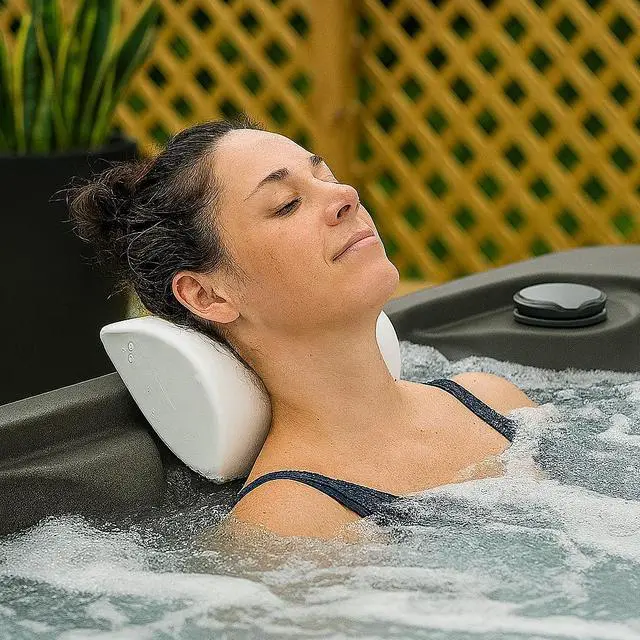 Alt view image 2 of 7 - California Sun Deluxe Spa Hot Tub Headrest Pillow  Weighted Vinyl Waterproof Cushion for Jacuzzi (White)