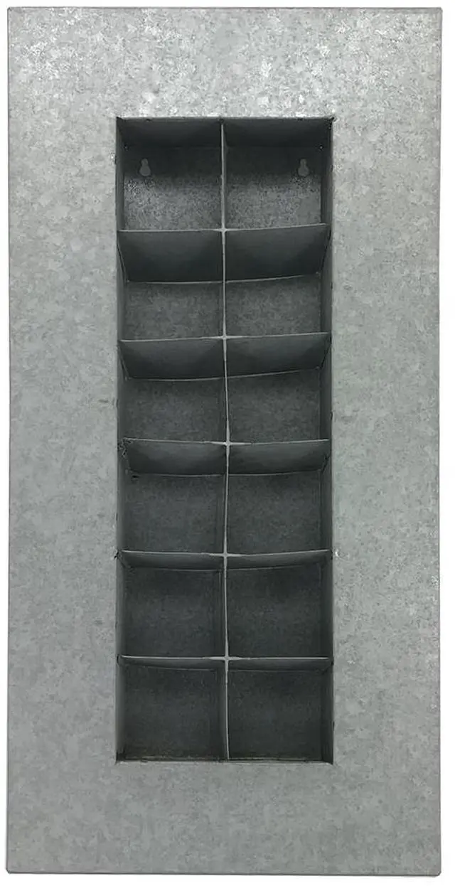 Alt view image 3 of 6 - Modern Home Living Wall Galvanized Steel/Zinc Succulent Planter (Aged Zinc, 12 Pocket)